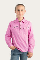 Ord River Kids Half Button Work Shirt - Pastel Pink