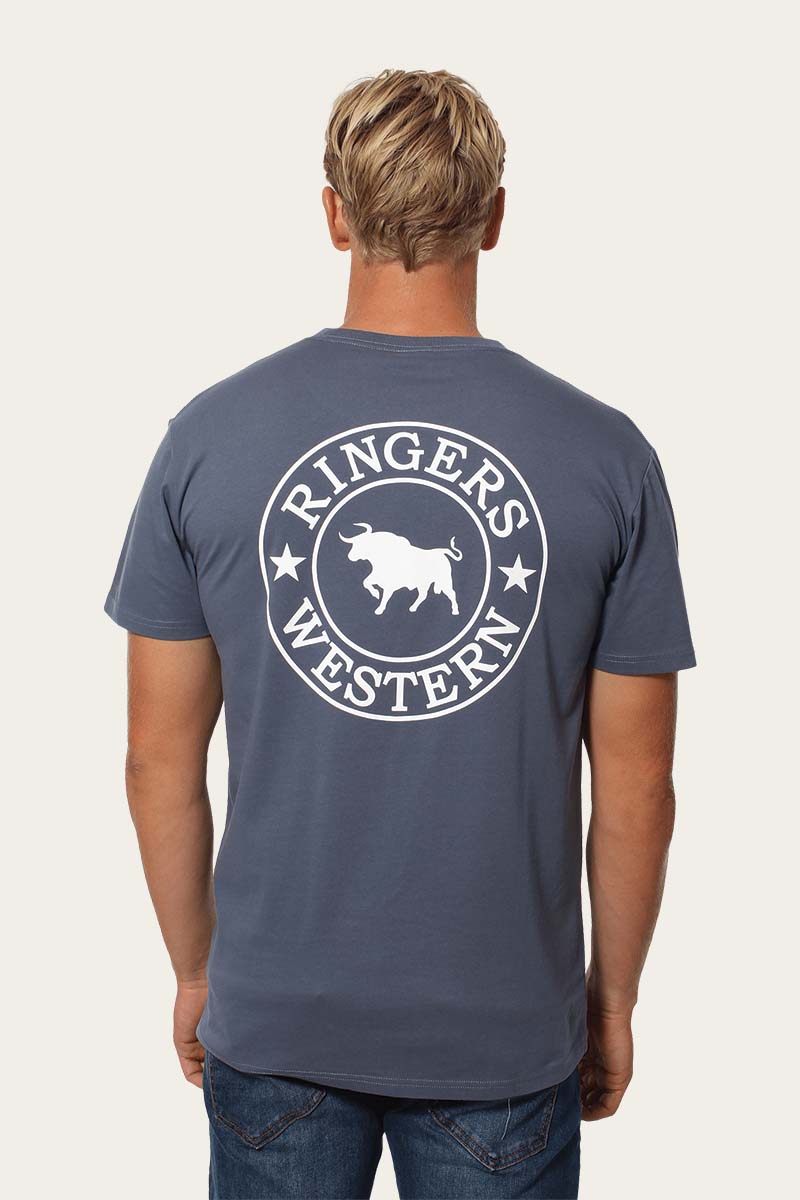 Signature Bull Mens Classic T-Shirt - Yale Blue/White