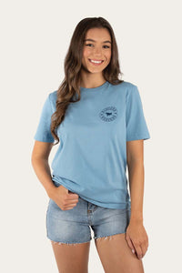 Signature Bull Womens Loose Fit T-Shirt - Carolina Blue/Navy