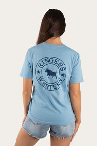 Signature Bull Womens Loose Fit T-Shirt - Carolina Blue/Navy