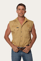 Hawkeye Mens Sleeveless Work Shirt - Caramel/Caramel