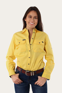 Pentecost River Womens Full Button Work Shirt - Lemon
