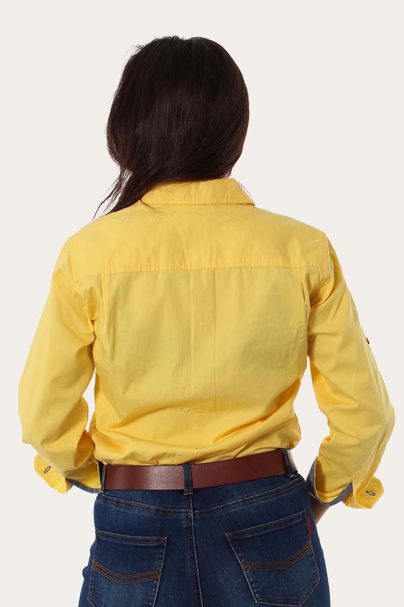 Pentecost River Womens Full Button Work Shirt - Lemon