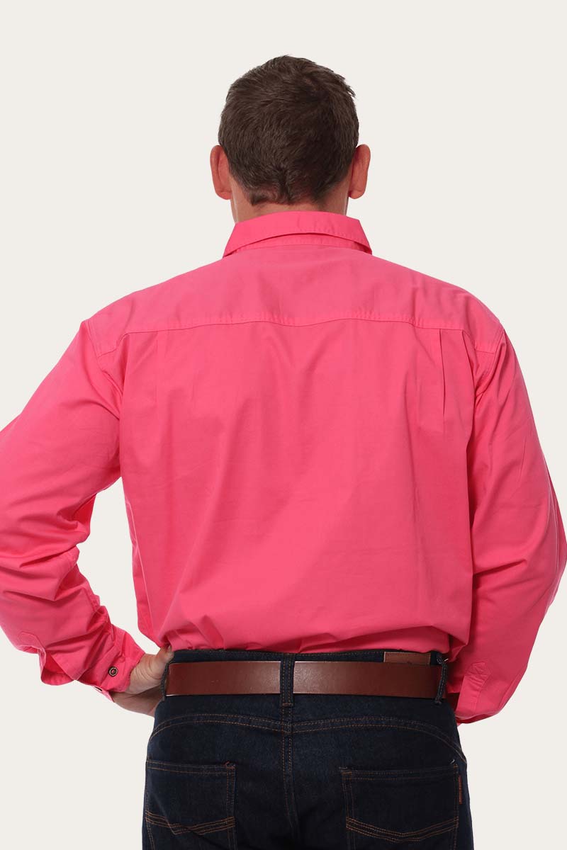 King River Mens Full Button Work Shirt - Melon