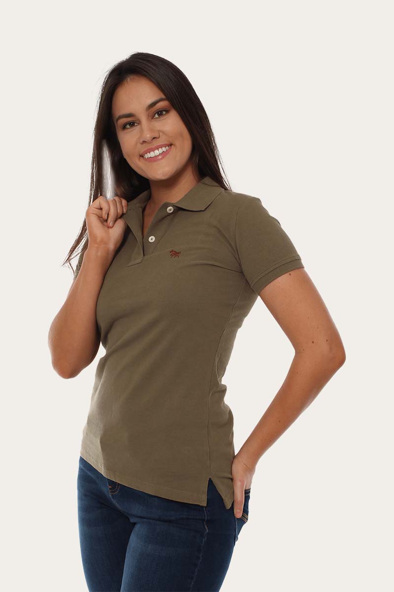 Classic Womens Polo Shirt Khaki