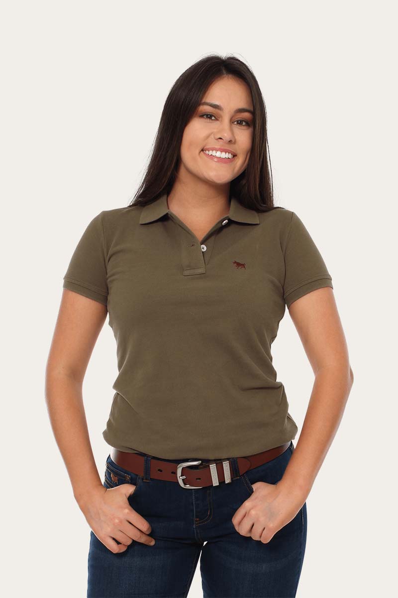 Classic Womens Polo Shirt Khaki