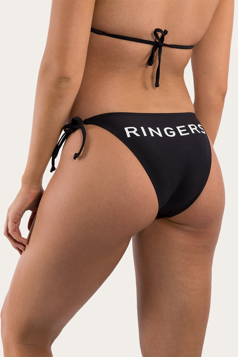 Ringers Womens Brief Tie Side Pant - Black with White Print