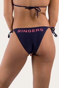 Ringers Womens Brief Tie Side Pant - Dark Navy with Melon Print