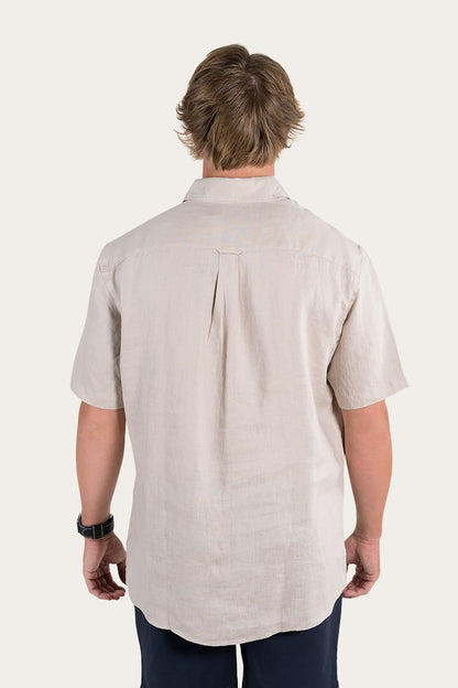 Dawson Mens Relaxed Linen Dress Shirt - Stone