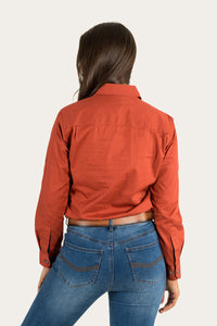 Pentecost River Womens Half Button Work Shirt - Terracotta