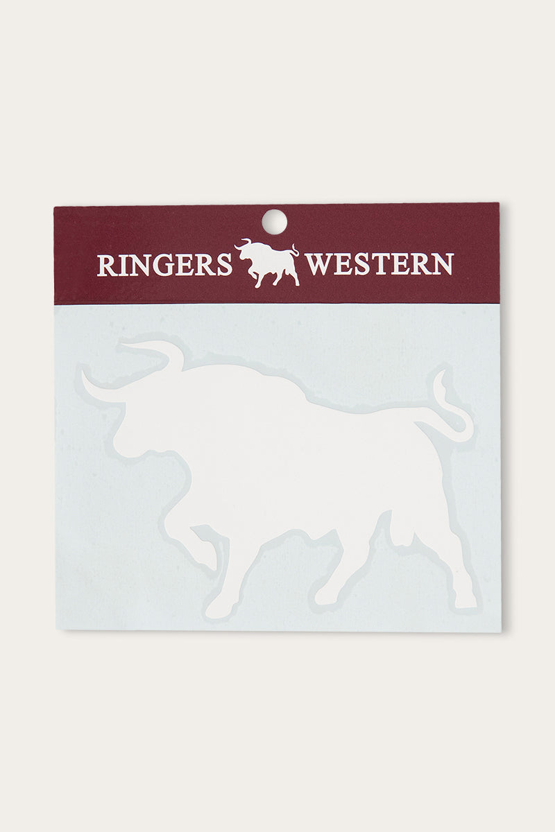 RW Bull Die Cut Sticker - White