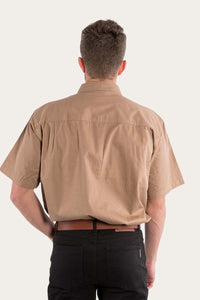 Lake Argyle Mens Short Sleeve Full Button Work Shirt - Clay