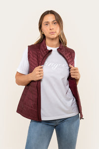 Eden Womens Packable Vest - Burgundy