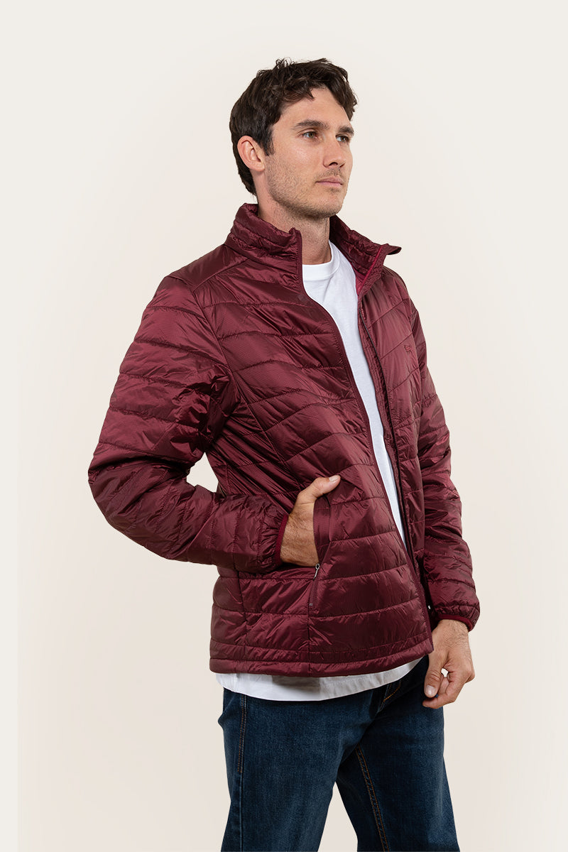Bristol Mens Packable Jacket Burgundy