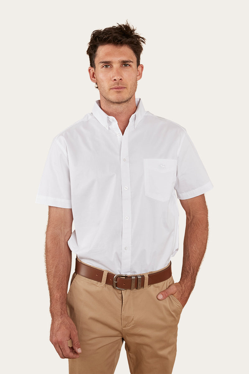 Heritage Mens Short Sleeve Dress Shirt - White