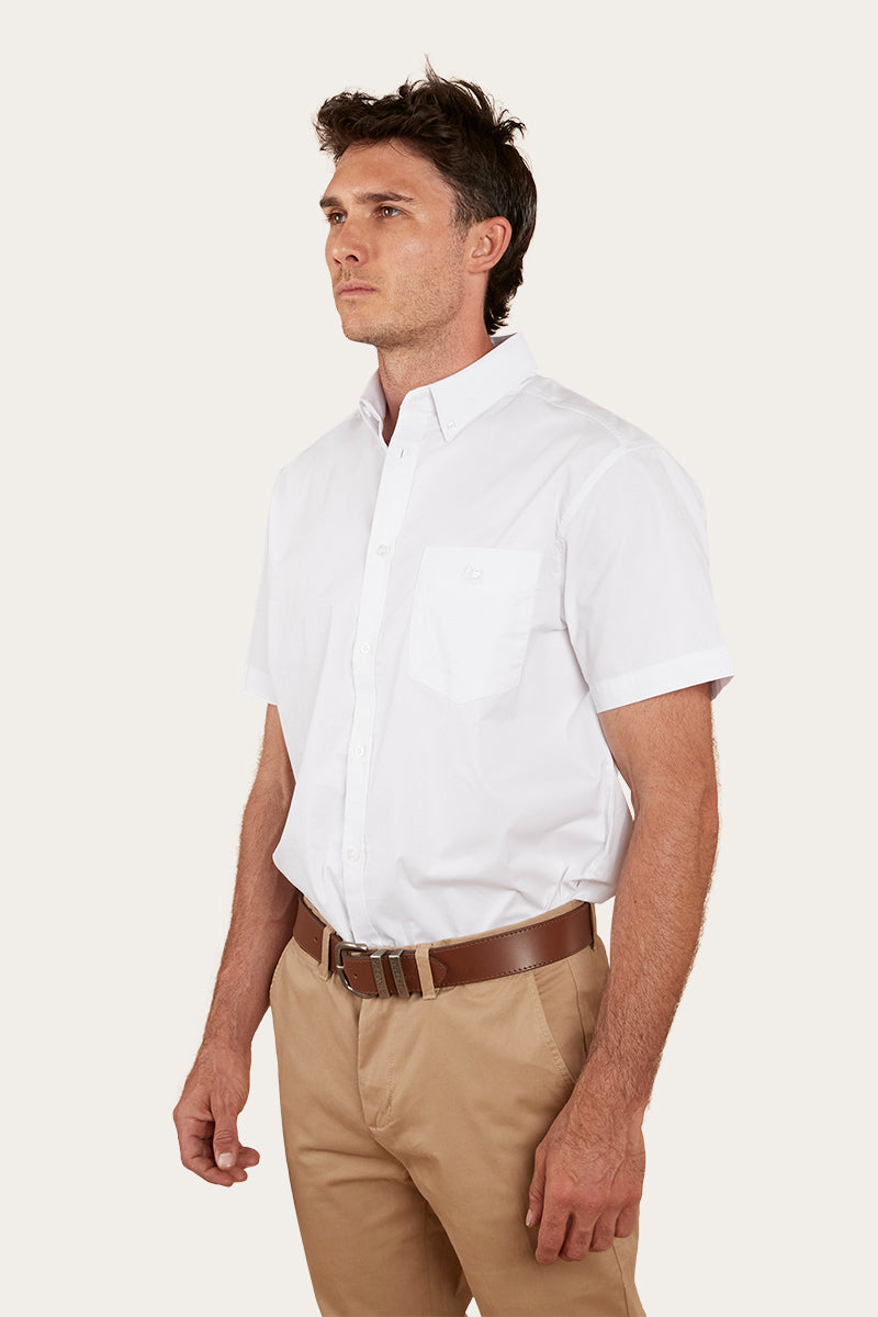 Heritage Mens Short Sleeve Dress Shirt - White