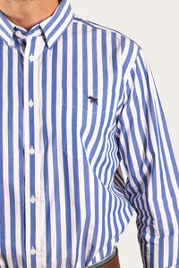 Heritage Mens Stripe Dress Shirt - White/Blue