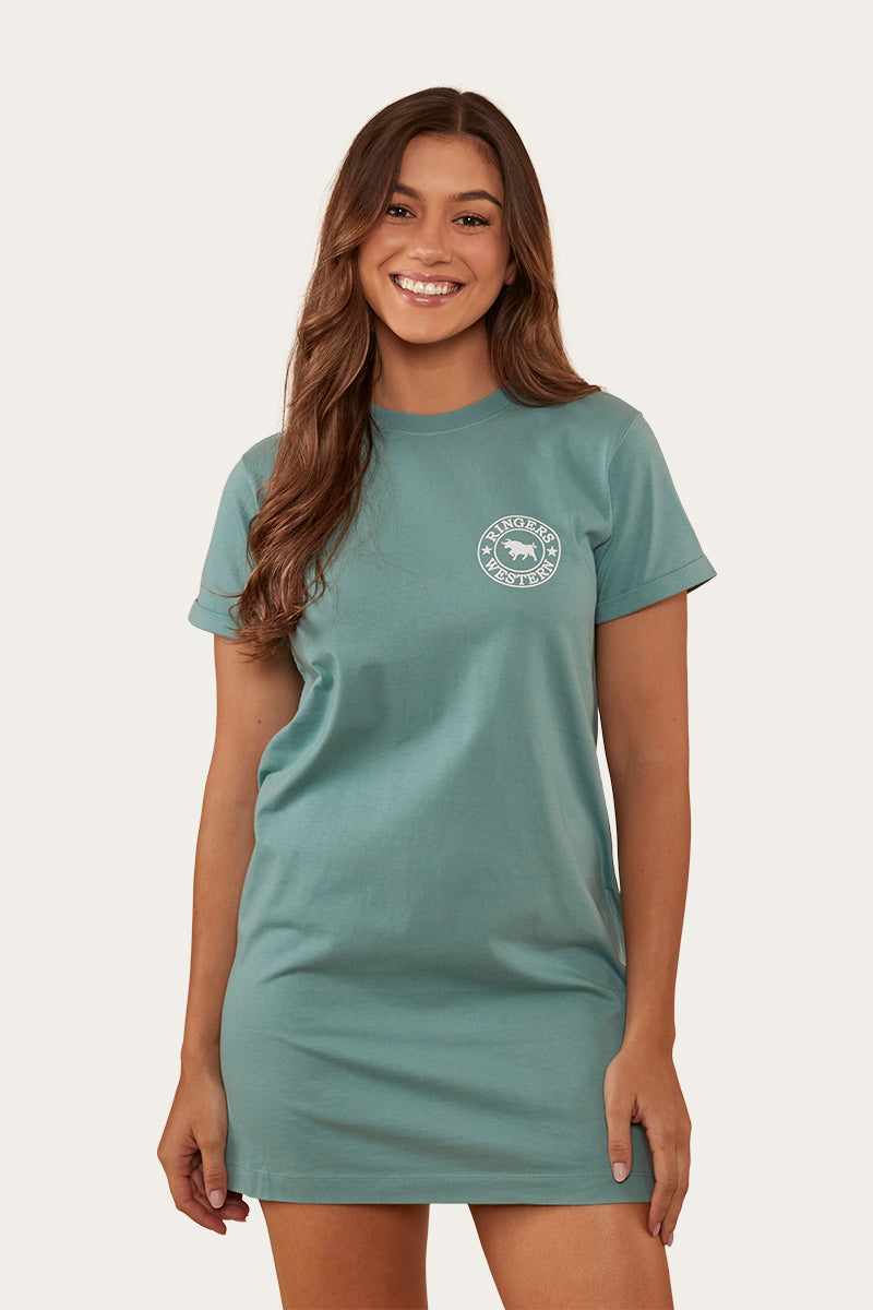 Signature Bull Womens T-Shirt Dress - Sea Green