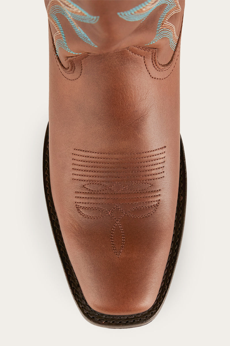 Longreach Womens Cuban Heel Boot Saddle Tan