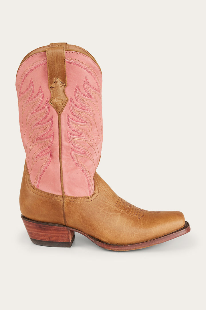 Longreach Womens Cuban Heel Boot Pink