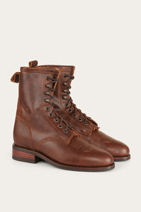 Walcha Womens Lace Up Boot - Burnt Brown