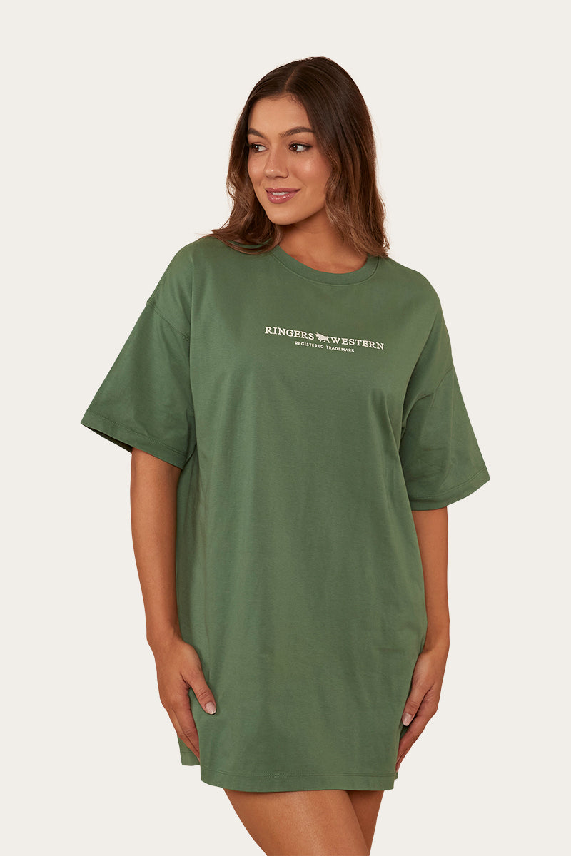 Journey Womens T-Shirt Dress - Cactus Green