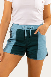 Tora Womens Heavy Weight Ruggers - Arctic Blue/Dark Teal