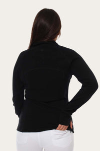 Gippsland Womens Pullover Wool Sweater - Black