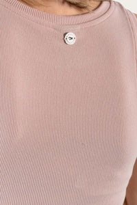 Paige Womens Cropped Rib Tank - Dusty Pink