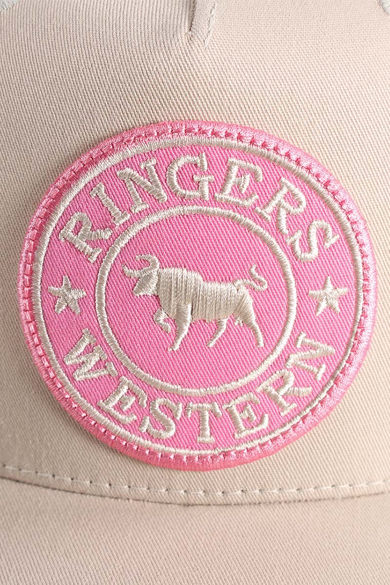 Signature Bull Trucker Cap - Bone/Pink