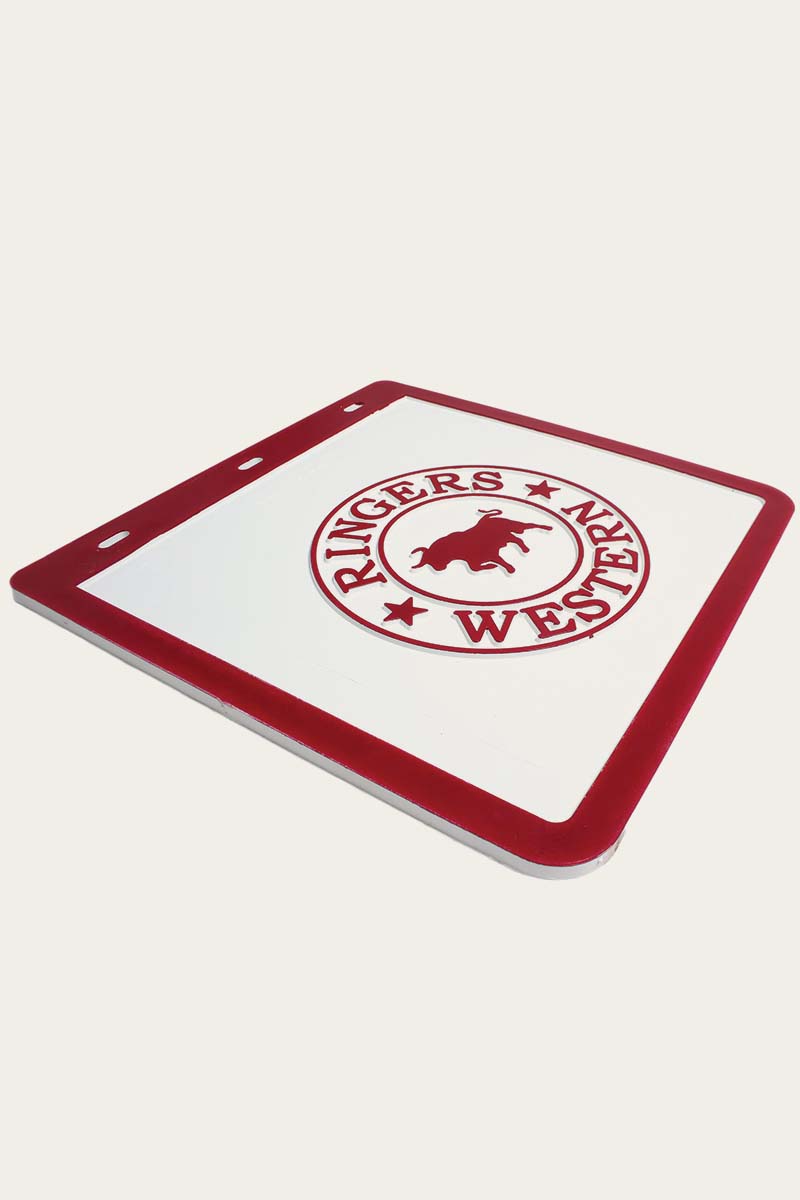 RW Mud Flaps White & Burgundy