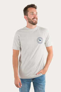 Signature Bull Mens Classic T-Shirt - Grey Marle/Navy