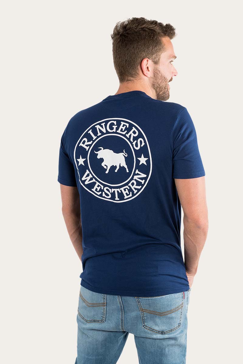 Signature Bull Mens Classic T-Shirt - Navy/White