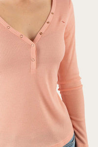 Fraser Womens Fitted Long Sleeve Top - Dusty Pink