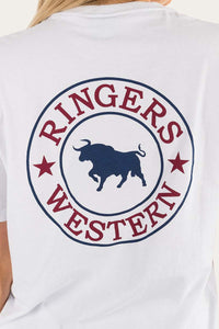 Signature Bull Womens Loose Fit T-Shirt - White/Multi
