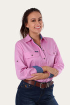 Pentecost River Womens Half Button Work Shirt - Pastel Pink