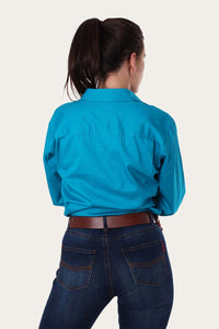 Pentecost River Womens Half Button Work Shirt - Turquoise