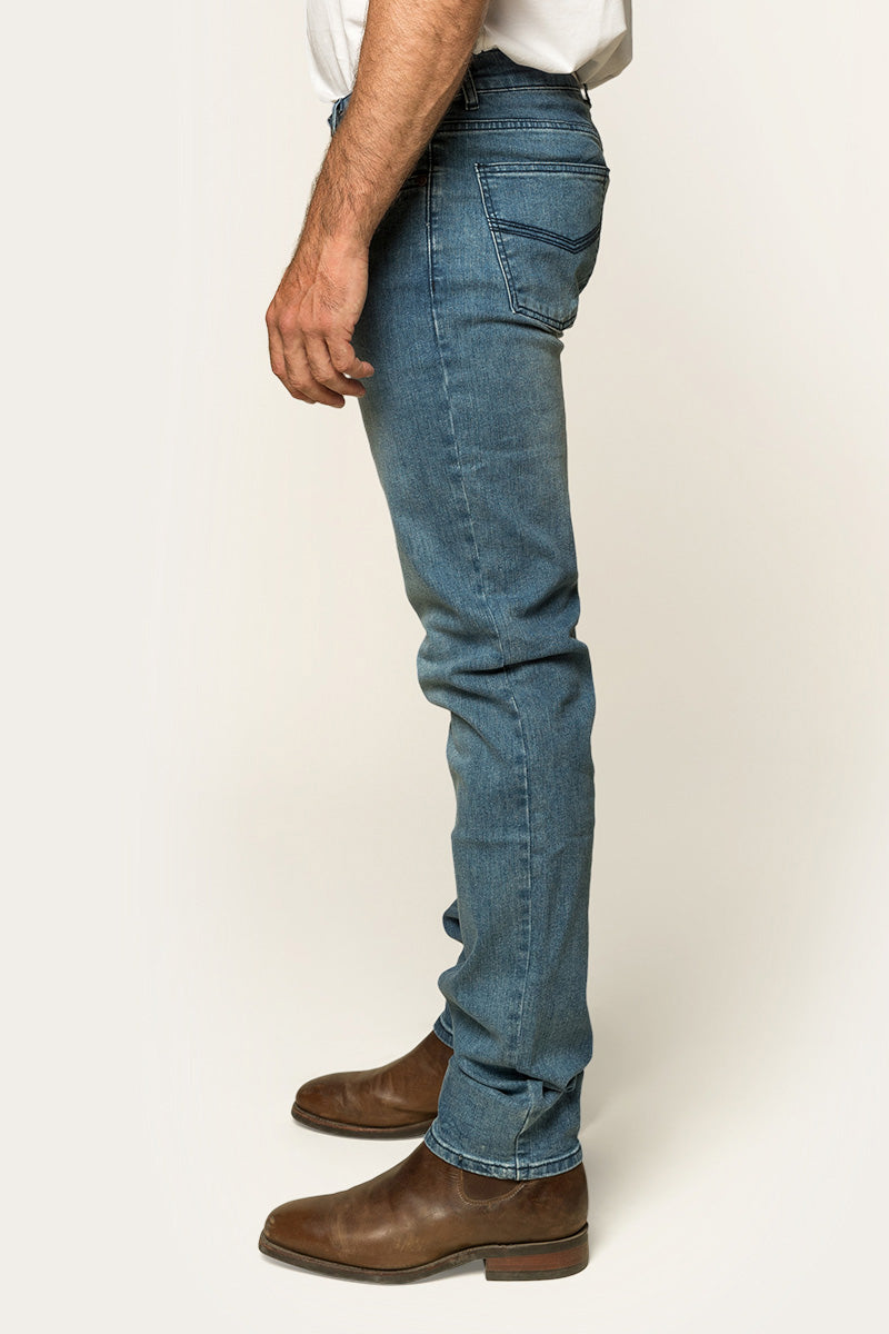 Burke Mens Tapered Slim Leg Jean - Light Blue