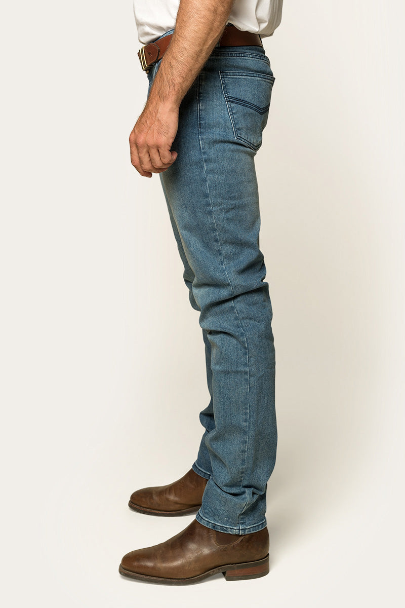 Burke Mens Tapered Slim Leg Jean - Light Blue