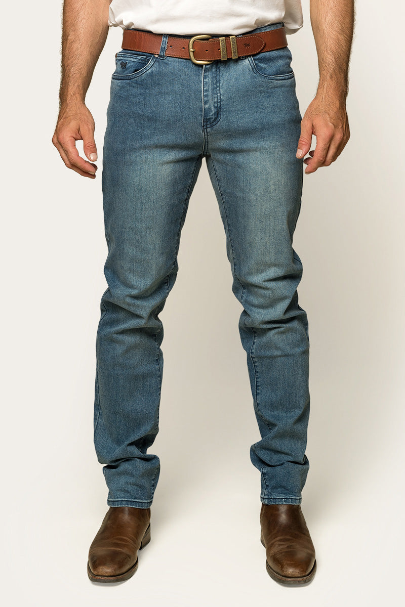 Burke Mens Tapered Slim Leg Jean - Light Blue