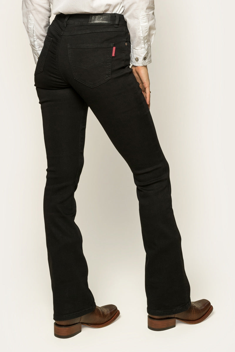 Katherine Womens Mid Rise Bootleg Jean - Black