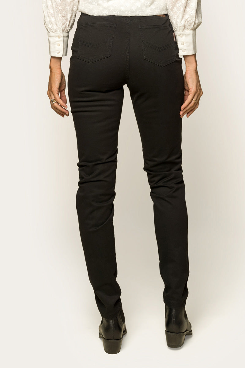 MacKenzie Womens 5 Pocket Stretch Drill Jeans - Black