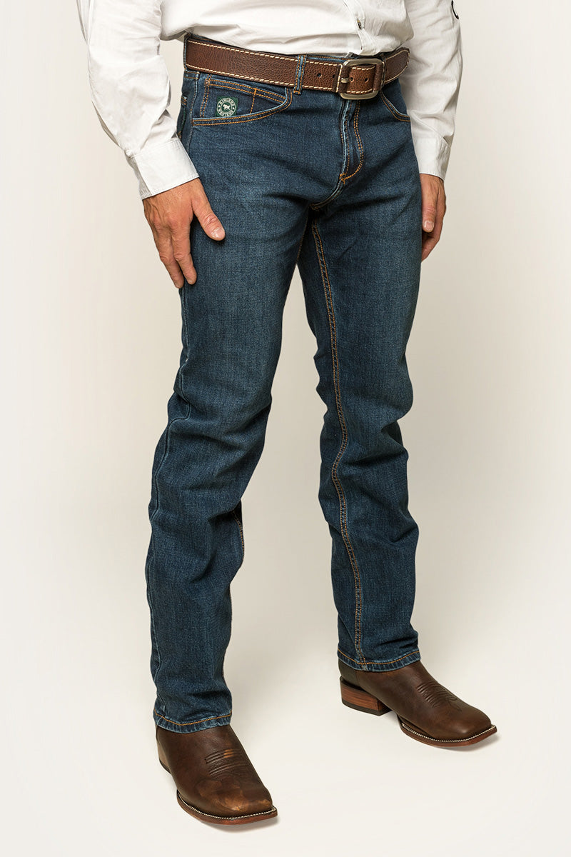 Muster Mens Slim Straight Fit Jean - Dark Wash Blue