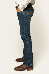 Muster Mens Slim Straight Fit Jean - Dark Wash Blue