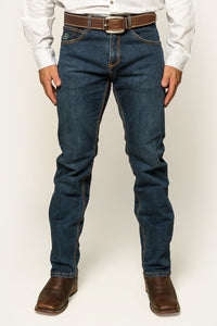 Muster Mens Slim Straight Fit Jean - Dark Wash Blue