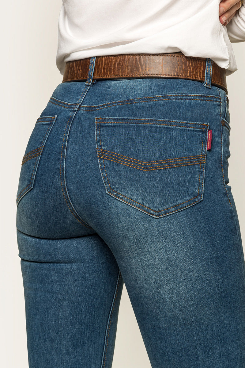 Penny Womens High-Rise Bootleg Jeans - Vintage Blue Wash