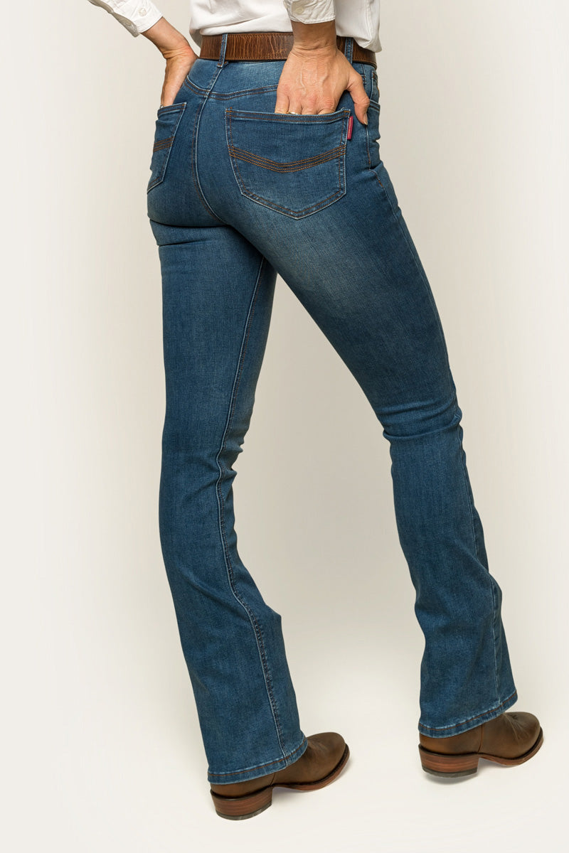 Penny Womens High-Rise Bootleg Jeans - Vintage Blue Wash