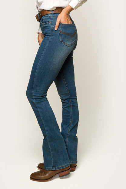 Penny Womens High-Rise Bootleg Jeans - Vintage Blue Wash