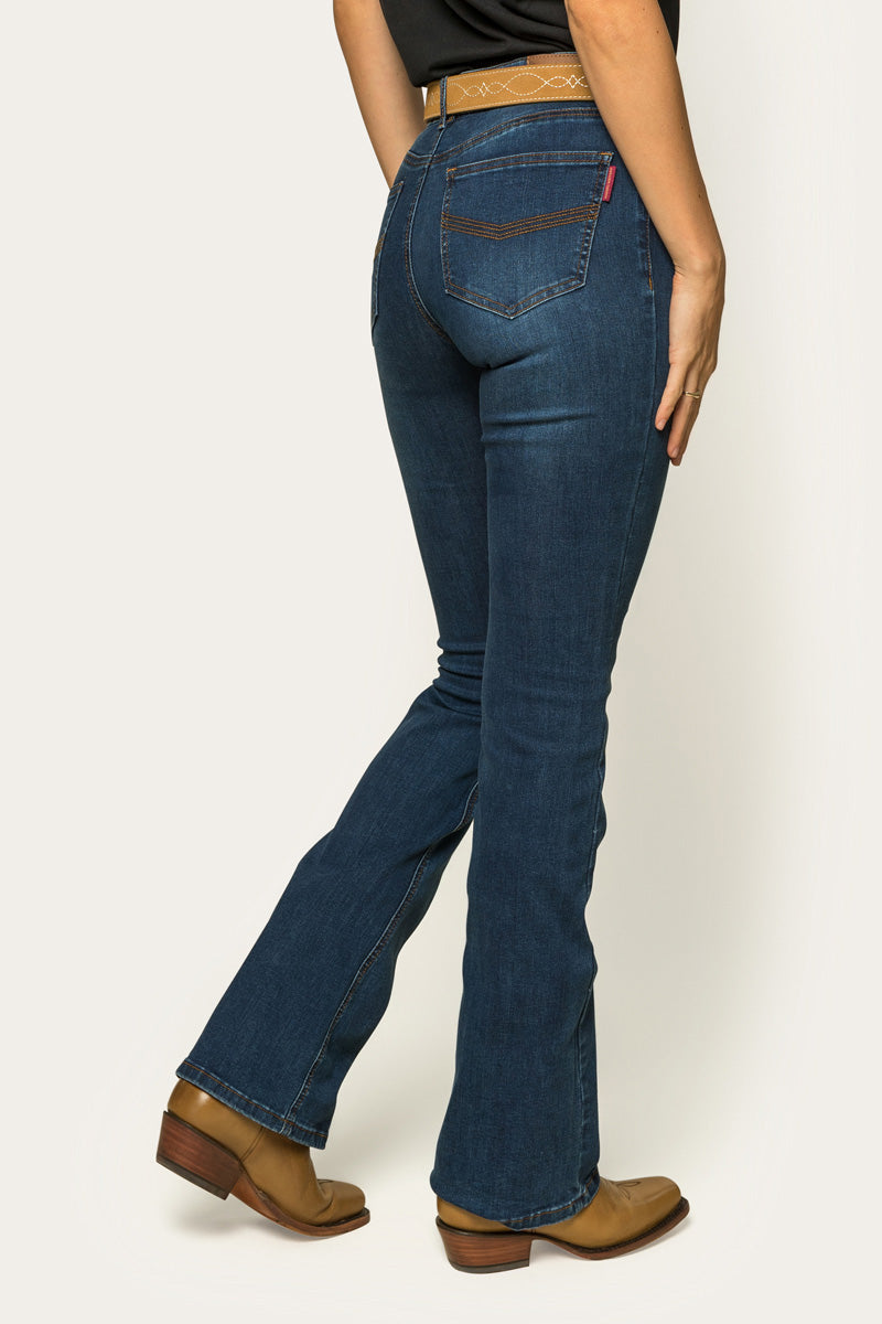 Selina Womens Mid Rise Bootleg Jean - Classic Blue