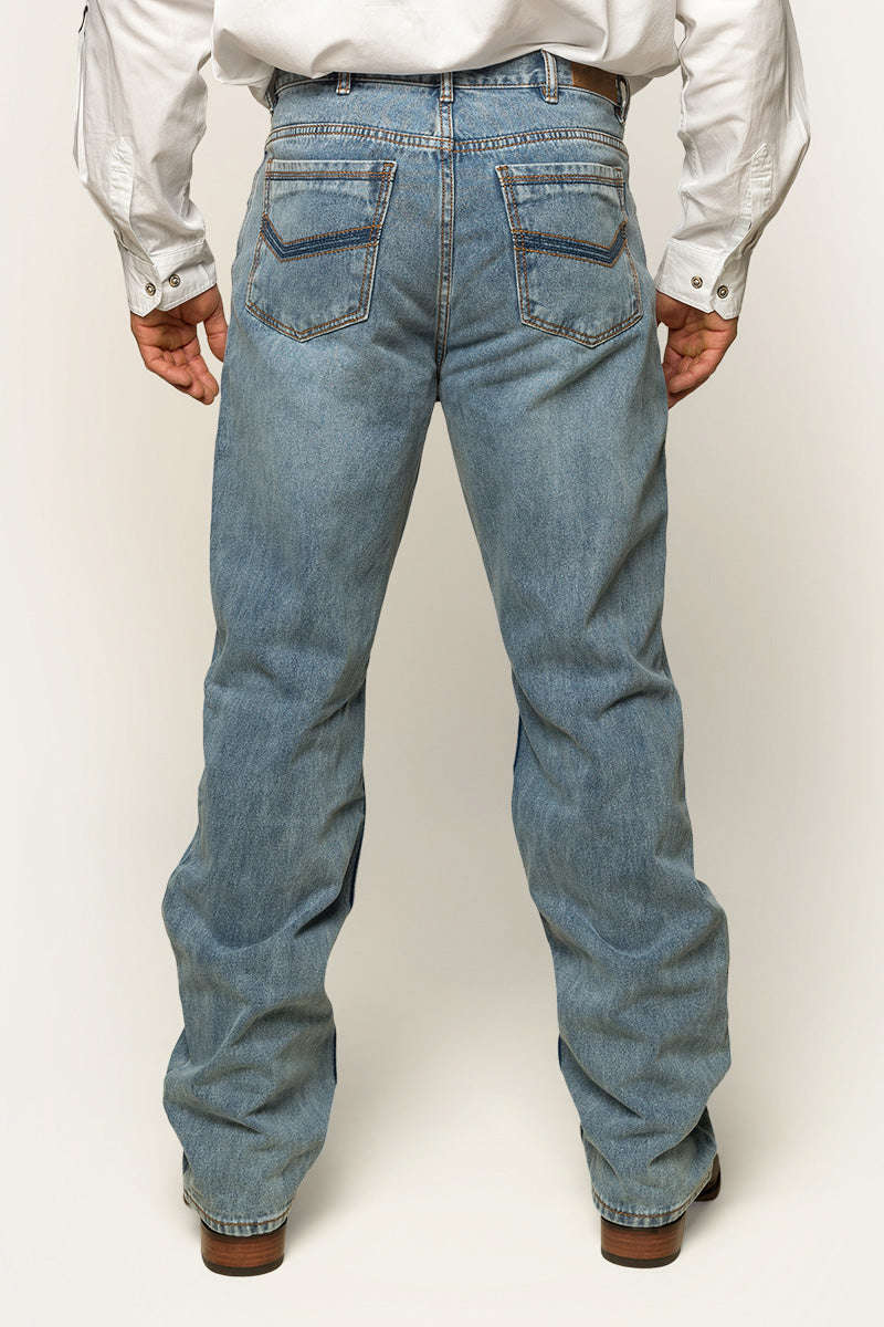 Station Hill Mens Relaxed Fit Jean - Light Wash Blue